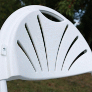 Lot de 8 chaises pliantes de réception ajourées - acier et résine plastique - usage intérieur/extérieur_1