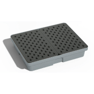 Bac de rétention PE 60 litres - caillebotis plastique - gris_1