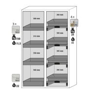 Armoire de sécurité combinée K-PHOENIX Vol.2-90 modèle K90.196.120.MF.FWAC - Réf 30334-001-34257 - pour stockage de produits inflammables et corrosifs_1