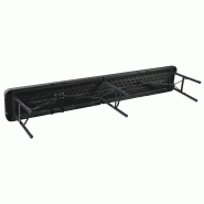 Banc pliant noir 3 places - 180 cm - Structure en acier solide et résistante - Usage intérieur/extérieur_1
