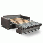Canapé convertible express Jackson - matelas 160 cm Comfort Bultex® 12 cm - sommier à lattes - cuir vachette taupe_1