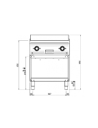 Grillade électrique rainurée sur placard ouvert - Plaque en acier Martin - DOMINA PRO 700 - FTBE77AR_1