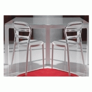Lot de 4 chaises design Déjàvu en polycarbonate transparent et blanc - style moderne et épuré_1