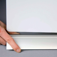 Socle alu clippant 210mm pour porte visuel A4 - Aluminium - Gris_1