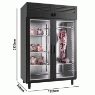 Armoire de maturation dry-aging - 1240 L - 2 portes vitrées - Noir | GGM Gastro_1