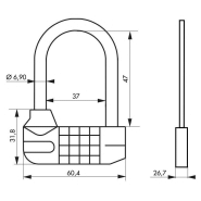 Cadenas Saturn - Anse 1/2 haute à combinaison modifiable - 4 ou 5 viroles - 10 000 combinaisons possibles - THIRARD_1