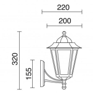 Luminaire extérieur classique - Elite 6 IP43 E27 42W noir - DOPO 5157_1