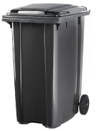 Collecteur à déchets avec couvercle rabattable et roues Ø200mm - plusieurs volumes disponibles_1