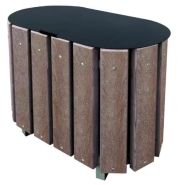 Poubelle publique Corbeille Alloa Bi Flux - plastique recyclé - 2 x 48 litres - avec ou sans couvercle - 61,5 kg ou 67 kg_1