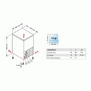 Machine à glaçons pleins 21 kg/24h réserve 4kg condenseur eau Brema_1