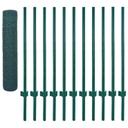 Vidaxl clôture en grillage métallique avec poteaux acier 25x0,75m vert 144609_1