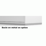 Armoire mi-haute portes coulissantes - MDD - Blanc, 160, Avec socle de finition_1