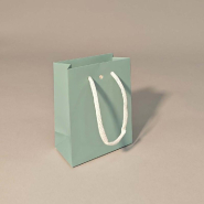 Sac luxe bleu gris poignées papier blanc 11x6x14 cm - par 12_1