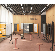 Cloison mobile acoustique avec tableau blanc et accessoires collaboratifs - Room Divider Flex Solution_1