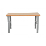 Etabli à hauteur réglable - Largeur 1600 et 2000 mm - Profondeur 800 mm - Hauteur 740 à 1100 mm - Plateau en médium, chêne, Aluzink, vinyl ou laminé - Capacité 500 Kgs_1