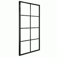 Vidaxl porte coulissante aluminium et verre esg 102,5x205 cm noir 288066_1