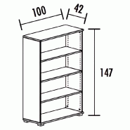 Armoire ouverte 3 étagères (L : 100 cm x P : 42 cm x H : 147 cm) So Laroya_1