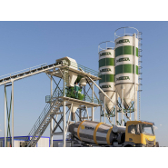 Centrale à béton de 30 m³ - Mélangeur planétaire 0.75 L, trémie d'agrégats 24 m³ et silo à ciment 45 tonnes_1