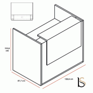 Comptoir d'accueil lumineux pour 2 personnes TERA  - MDD - 126, Chêne Canadien, Gris ombre_1