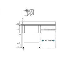 Plonge avec passage lave-vaisselle 1m20_1