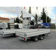 Remorque plateau 2 essieux - Humbaur HN 203116 - roues surbaissées, ridelles alu, PTAC 2000 kg_1