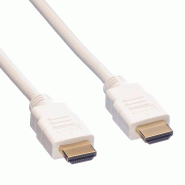 ROLINE Câble HDMI High Speed avec Ethernet, blanc, 2 m_1