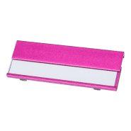 Badge identifiant en aluminium - papier remplaçable - couleur fuchsia - 9g_1