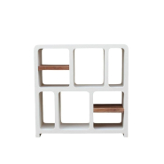 Etagère basse Santorina  6 cases 2 tablettes en bois recyclé 120x40x120 cm_1