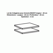 Lot de 2 étagères pour rangement Maddy - L42 cm - Panneaux agglomérés finition Linegrey_1