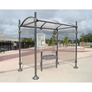 Station bus Province City - Ref 529220.Gpro - Abri de bus avec pommeaux personnalisables et bardage en verre sécurisée_1