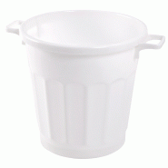 Poubelle ronde tri sélectif 50L Gilac - Blanc_1