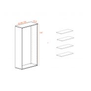 Armoire haute ouverte ILIA - H197 cm - Bois mélaminé avec 4 étagères_1