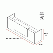 Banque d'accueil Z2 cuir haut de gamme - Officity - 206, Eucalyptus, Cuir brun_1