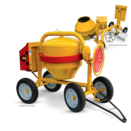 Bétonnière tractable à 4 roues pneumatiques - EVO BG 4 roues - EDIL LAME - Transmission en fonte et cuve résistante_1