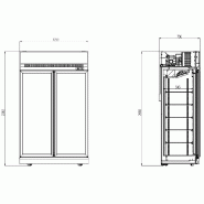 Réfrigérateur 2 portes en verre ins-1000r l1253 7455.2400 COMBISTEEL_1
