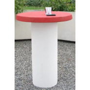 Table pause café Expresso en béton armé - cendrier intégré - traitement antitache - à sceller au sol_1