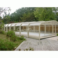 Abri piscine haut BORA - robuste, esthétique et pratique avec système de guidage sans rail au sol_1