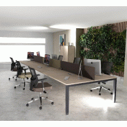 Bureau 6 personnes Tempo - Mobel linea - Anthracite, Acacia clair, 540_0