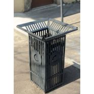 Poubelle publique Lea - personnalisable avec cendrier optionnel - acier galvanisé_1