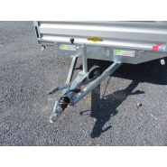 Remorque plateau Humbaur HT 306121 - 2 essieux, roues dessous, ridelles alu, dimensions 6100x2100 mm_1