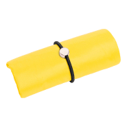 Sac shopping pliable en polyester 190D - bracelet en caoutchouc - couleur jaune - poids 22g_1