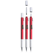 Stylo bille multifonction en plastique - tournevis, niveau à bulle et règles 7 cm/3 pouces - clip métal - encre bleue_1