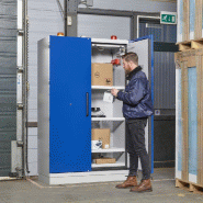Armoire de stockage batteries lithium-ion EN 14470-1 Justrite - 207 x 120 x 60 cm / 2 portes_1