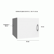Surmeuble colonne de rangement LUND - Blanc mat - Largeur 50 cm x Hauteur 40 cm - Profondeur 40 cm_1