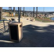 Versatil - poubelle publique en béton préfabriqué - Magourban - 65 L - finition écaillée et imperméabilisée_1