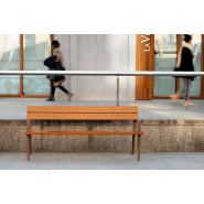Banc public Oslo UM319 - design nordique minimaliste avec piètement en fonte ductile et lattes en bois tropical_1