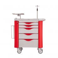 Chariot d'urgence médical - Mespa Healthcare - profondeur 585 mm, structure polymère, tiroirs verrouillables_1