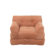 Fauteuil convertible Charlene rose - coton, velours côtelé et mousse - design scandinave_1