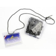 Kit éco cordon + badge - 10 porte-badges format 86x54 en vinyle renforcé et 10 cordons-lacets - référence : kitbadgeeco_1