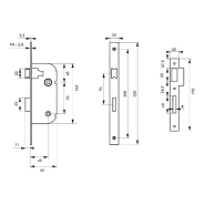Serrure encastrable pour porte d'intérieur - NF Z/BC - Réversible - Acier embouti - Finition époxy noir ou zinguée_1